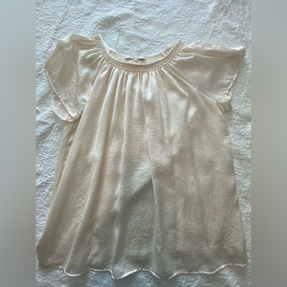 LOFT Cream Textured Top